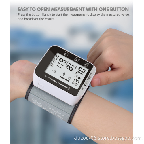 Smart Watch Blood Pressure Monitoring Wrist Sphygmomanometer Digital Blood Pressure Monitor  251A Black and white no voice